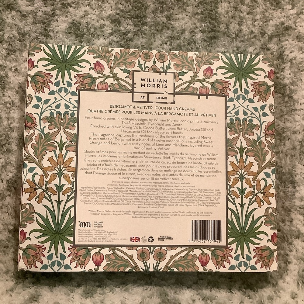 William Morris At Home Scented Bergamot Vetiver Luxury  Hand Creams Set 4 NWT - Picture 9 of 16